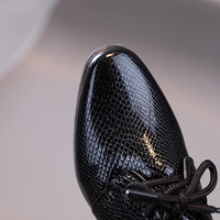 Sepatu Formal kulit ular untuk anak laki-laki, sepatu kulit PU gaya Inggris baru musim semi dan musim gugur, sepatu Formal anak-anak paruh baya, sepatu performa hitam