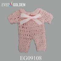 8x8cm Rosa Mini-Babystrampler mit Schleife, 100% Baumwolle, für Babyparty, Taufe & Neujahr, Häkel-Gastgeschenke, Dekoration