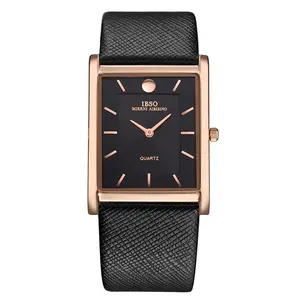 Montre à bracelet en cuir pour homme <span class=keywords><strong>IBSO</strong></span> 2232, tendance 2023, boîtier carré, montre-bracelet à quartz pour homme, vente en gros - Product Image 1