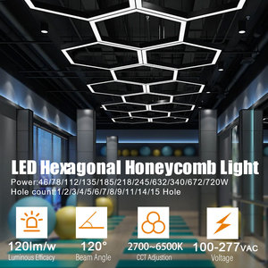 220V 110V LED chi tiết ánh sáng tổ ong LED nhà để xe ánh sáng hình lục giác cho phòng tập thể dục hội thảo tiệm hớt tóc cửa hàng làm đẹp chuyên dụng rửa xe khu vực - Product Image 2