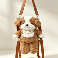 Tas Selempang Anjing Trendy Model Boucle, Tas Hewan Modis dengan Tali yang Dapat Disesuaikan untuk Penggunaan Sehari-hari