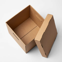 Boîte d'archives pliable en carton ondulé simple paroi pour la maison, avec couvercle, robuste, pour le rangement et l'emballage en gros