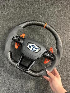 Volante Deportivo de Fibra de Carbono Forjado y Cuero Alcántara para <span class=keywords><strong>Audi</strong></span> Serie <span class=keywords><strong>Q</strong></span> (Q2, Q3, Q5, Q7, Q8, A6), Modificación Personalizada - Product Image 6