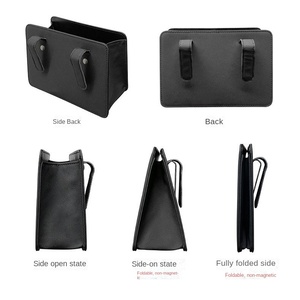 Cubo de basura para coche, caja de almacenamiento plegable para puerta, bolsa de almacenamiento montada en la puerta, accesorios de cuero para el interior del coche - Product Image 4