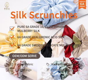 <span class=keywords><strong>Prix</strong></span> de gros, MOQ 5, Chouchous pour cheveux 100% Soie de Mûrier, Couleur Unie, 16/19/22/30mm, 1/2/4/6/8cm, Élégants, Luxueux, Boîte Personnalisée - Product Image 3