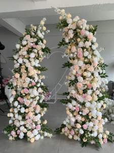 Simulation de forêt florale, nouvelle décoration de fond de mariage, décoration de fenêtre, hall d'<span class=keywords><strong>exposition</strong></span>, arche, disposition, cadre en corne, personnalisation - Product Image 6