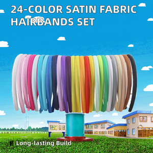 Serre-tête en résine recouvert de tissu satiné 15 mm, 24 couleurs, <span class=keywords><strong>pour</strong></span> enfants et adultes, accessoires <span class=keywords><strong>pour</strong></span> <span class=keywords><strong>cheveux</strong></span> en tissu. - Product Image 2
