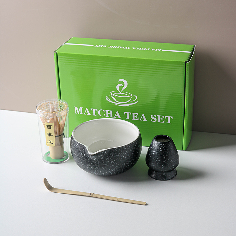 ZXL Matte Black Spray Dot No.3 Bowl 4-Piece Set with