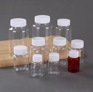 Bottiglia di plastica trasparente PET flacone per capsula pillola caramella reagente cosmetico in polvere solida medicina con coperchio a vite - Product Image 1