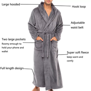 Accappatoi lunghi dell'hotel all'ingrosso caldo super <span class=keywords><strong>morbido</strong></span> <span class=keywords><strong>accappatoio</strong></span> in pile in microfibra 100% poliestere doccia spa robe <span class=keywords><strong>con</strong></span> logo - Product Image 3