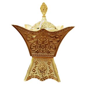 Brûleur d'encens classique en alliage <span class=keywords><strong>de</strong></span> zinc plaqué or, style européen, décoration d'intérieur avec design à <span class=keywords><strong>quatre</strong></span> <span class=keywords><strong>coins</strong></span>, salon, chambre, bureau - Product Image 5