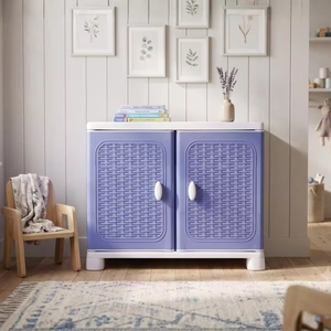 Foldable Multifunctional Stackable Plastic <b>Storage</b> Container with Rattan Pattern Drawer and Hanging <b>Clothes</b> Bar for Home Use - Product Image 5
