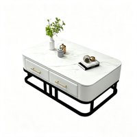 Table basse rectangulaire en pierre frittée de style italien, table d'appoint moderne de luxe léger pour salon