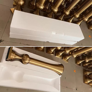 Décoration <span class=keywords><strong>de</strong></span> mariage, grand vase en métal <span class=keywords><strong>blanc</strong></span> <span class=keywords><strong>argent</strong></span>é, grand vase à fleurs en forme <span class=keywords><strong>de</strong></span> trompette doré <span class=keywords><strong>et</strong></span> noir, support <span class=keywords><strong>de</strong></span> vase, <span class=keywords><strong>centre</strong></span> <span class=keywords><strong>de</strong></span> <span class=keywords><strong>table</strong></span> - Product Image 2