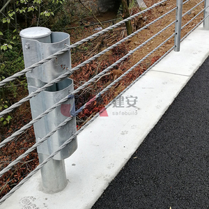 Cerca galvanizada flexível da corda do fio da barreira material durável da segurança do metal com absorção do choque para a estrada da montanha - Product Image 4