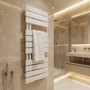 Sèche-serviettes plat blanc à panneau chauffant, radiateur hydronique pour salle de bain avec étagère pour spa et salle de <span class=keywords><strong>douche</strong></span> - Product Image 2