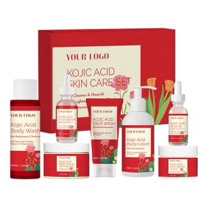 Set de Productos para el Cuidado de <span class=keywords><strong>la</strong></span> <span class=keywords><strong>Piel</strong></span> con Ácido Kójico, Diseño Personalizado Gratuito, Productos Naturales y Orgánicos con Vitamina C, Hidratante Facial y Corporal, Iluminador, Venta al por Mayor - Product Image 1