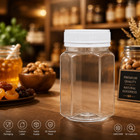 Botella de Plástico PET Vacía al por Mayor para Miel, Jugo, Salsa, Mermelada, Envase Duradero, Recargable y Ligero para Cocina