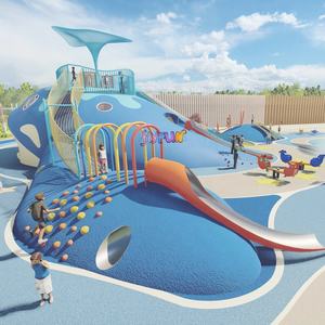 Juego de Juegos Infantiles con Temática Marina, Sin Motor, con Tobogán de Acero, Escalada y Columpio, para Parques de Diversiones al Aire Libre, Gran Venta 2026 - Product Image 5