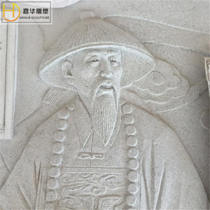 Panneau mural en relief sculpté en pierre Jiahua, style chinois, portrait sculpté pour la décoration extérieure de cour et de villa - Product Image 1