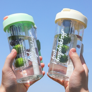 Summer Flower Tea Water Cups Promotional Gift High Quality Coffee <b>Straw</b> Cup Wholesale Portable Anti-Drop Plastic Water <b>Bottle</b> - Product Image 1