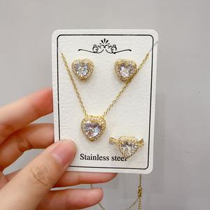 Set da <span class=keywords><strong>Donna</strong></span> in Stile Collezione Famiglia d'Amore a Forma di Cuore, Placcato in Ottone Nichelato e Oro, Vendita Transfrontaliera di Successo - Product Image 4