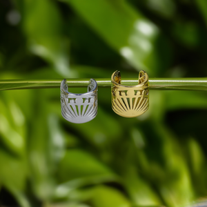 Pendientes de Moda con Diseño de Brazalete, Acero Inoxidable 316L, Baño de Oro PVD, Resistentes, Sostenibles, ORO - Product Image 3