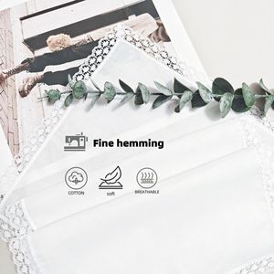 Pañuelos de Encaje Blanco con Borde de <span class=keywords><strong>Crochet</strong></span> Vintage para Mujer, Paquete de 6 Piezas, 26*26cm, para Regalos de Boda y Decoración del Hogar - Product Image 2