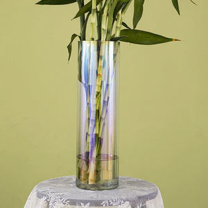 Jarrón Grande Transparente <span class=keywords><strong>de</strong></span> Bambú Monstera Columna <span class=keywords><strong>de</strong></span> 50cm <span class=keywords><strong>de</strong></span> Altura para Arreglos Florales Colgantes Coloridos, Estilo Lujo Ligero para Negocios - Product Image 4