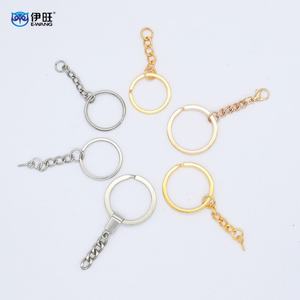 Anneau de porte-clés fendu plat en métal DIY avec vis à œil rond - Product Image 5