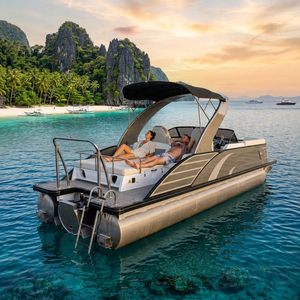 Bote Pontón de Lujo de 27 pies para Fiestas, con Motor Fuera de Borda y <span class=keywords><strong>Remolque</strong></span>, para Paseos y Entretenimiento en el Lago - Product Image 2