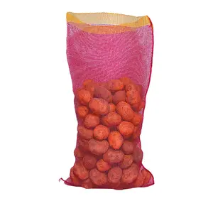 Pp Tubular Leno Sack Drawstring Plastic Net Embalagem Orange Onion Alho Batata Repolho Tomate Legumes Frutas Lenha Mesh Bag