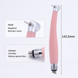 Высокоскоростной стоматологический наконечник с одним распылением воды с электрическим источником питания и розовой пластиковой ручкой - Product Image 1