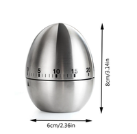 Temporizador de Cocina IStapromo, Temporizador de Huevos de Acero Inoxidable, Reloj Despertador Mecánico de 60 Minutos