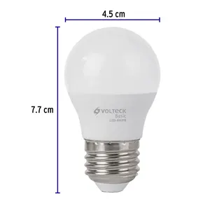Bombilla LED VOLTECK G45 de 9W, Base E27, Luz Diurna, 500LM, 100LM/W, Lámpara de Plástico, 25000H de Vida Útil, CA 220V, Bombilla de Iluminación Básica con 2 Años de Garantía - Product Image 4