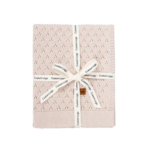 Baby Blanket Knitted Cotton Newborn Toddler <strong>Throw</strong> Blanket Shower Gift Knit Cotton Baby Blanket - Product Image 6