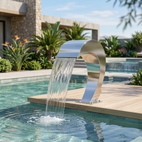 Fontaine cascade de haute qualité en acier inoxydable 304 316 pour piscine, vente en gros d'usine