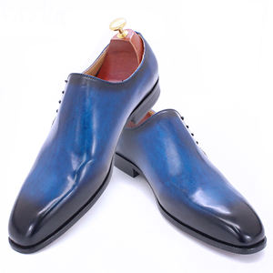 2021 New Personalizza Vestito <span class=keywords><strong>Scarpe</strong></span> di Cuoio Blu Low Cut Uomini Fatti A Mano Da <span class=keywords><strong>Sposa</strong></span> Partito Oxford <span class=keywords><strong>Scarpe</strong></span> - Product Image 4