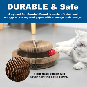 ペット用段ボール製猫爪とぎボード、インタラクティブな猫のおもちゃ、形が変わるおもちゃ、猫のおもちゃ、爪とぎ - Product Image 5