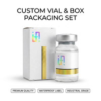 Étiquettes holographiques anti-contrefaçon pour flacons PET de 10 ml, logo personnalisé, autocollant privé pour emballage médical, revêtement UV, respectueux de l'environnement