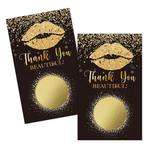 บัตรเกมแต่งงานวันเกิดริมฝีปากทองขอบคุณใบรับรองของขวัญเปล่าใบขูดบัตรวาชเชอร์สําหรับธุรกิจขนาดเล็ก - Product Image 2