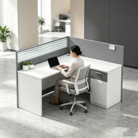 Poste de travail individuel en L pour bureau, cloison d'angle, bureau de personnel, table de travail de type L