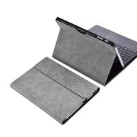 Étui pour clavier de tablette en cuir PU avec fente pour stylo housse de protection pour support pliant anti-chute pour Microsoft Surface Pro 8 /9/X 13 pouces