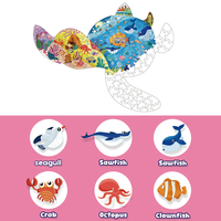 Rompecabezas de Animales Marinos Personalizados Premium de 100 Piezas, Corte por Chorro de Agua, Madera de Pino, Revestimiento Mate Antideslizante, OEM, Venta al por Mayor, Decoración del Hogar, Juguetes, Juegos