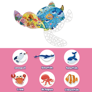 Rompecabezas de Animales Marinos Personalizados Premium de 100 Piezas, Corte por Chorro de Agua, Madera de Pino, Revestimiento Mate Antideslizante, OEM, Venta al por Mayor, Decoración del <span class=keywords><strong>Hogar</strong></span>, Juguetes, Juegos - Product Image 2