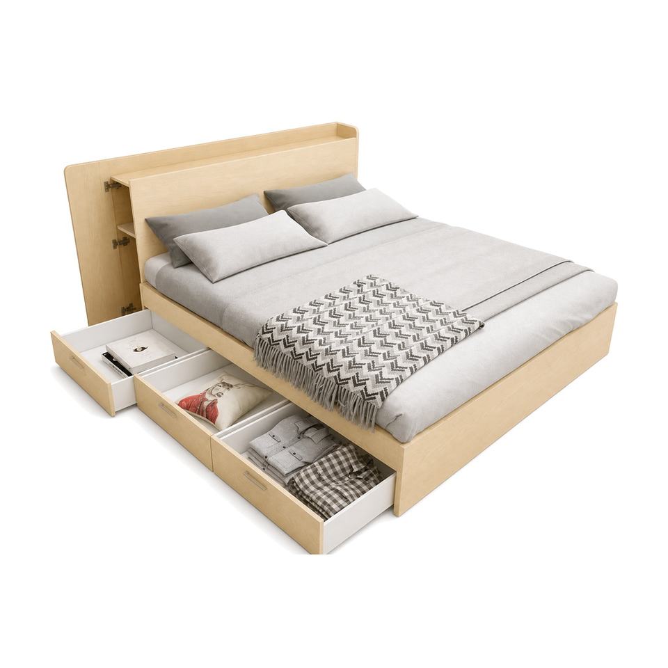 Led Poster Alibaba Double Bed Modern Wood Bed Frame Melamine Faced Plywood Flat Pack ...