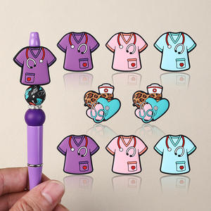 شعبية لطيف الطبية ممرضة موضوع سيليكون الخرز البؤري القبعات العالية للأقلام مطرز - Product Image 3