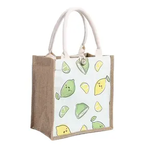 Wholesale Customize Jute Bag Reusable Shopping Tote Bag Custom Logo Eco-friendly Reusable Handbag