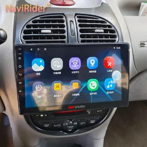 Rádio de voz GPS para carro com tela sensível ao toque Android 13 para Citroen C2 Peugeot 206 2006-2013 Estéreo BT reprodutor multimídia CarPlay