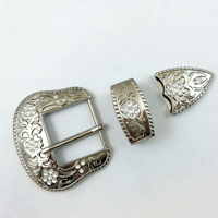 Vente Flash : Ensemble de 3 Boucles de Ceinture Western en Alliage de Zinc avec Strass, Personnalisables avec LOGO, pour Hommes
